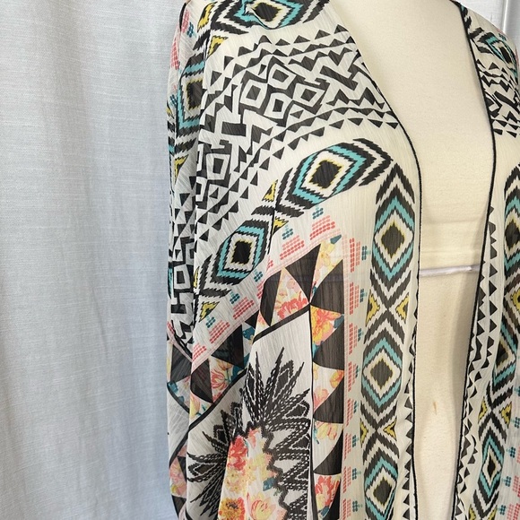 Kimono Cover Women's Kimono, Hobo, Western Open Front Multi Color Size M - Picture 2 of 6